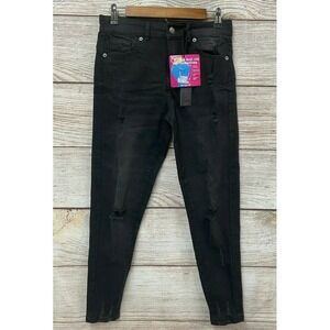 Love for Humanity Jeans Jr Women Size 7 Black Butt Lift Stretch Skinny Ankle New